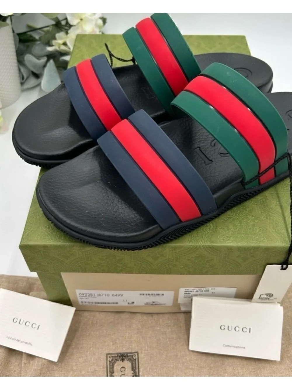 Men's Gucci, Agrado double strap sandals size 11, made in Italy
